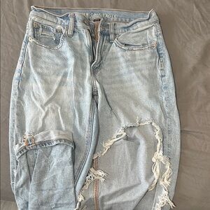 American Eagle Outfitters Light Wash Ripped Boyfriend Jeans